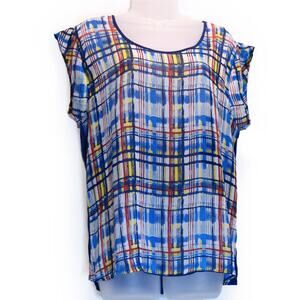 CHARMING CHARLIE Size L Semi Sheer Sleeveless Muscle Shirt Blouse Top FLAW